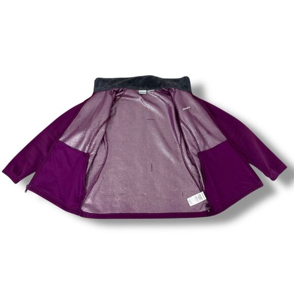 Columbia Dotswarm II Full Zip Fleece Jacket Women’s Large Purple Gray Sherpa - Picture 5 of 11